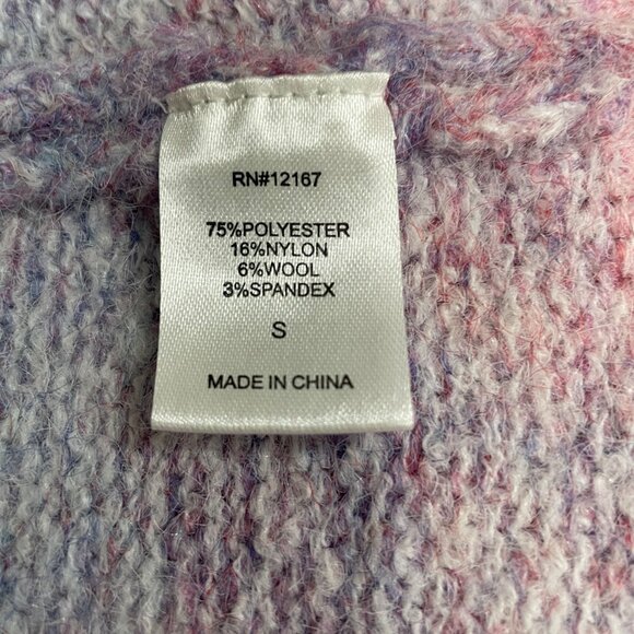 Laurie Felt Pastel Rainbow Cardigan S Soft Knit Open Front Cozy Boho Coquette - Picture 10 of 10